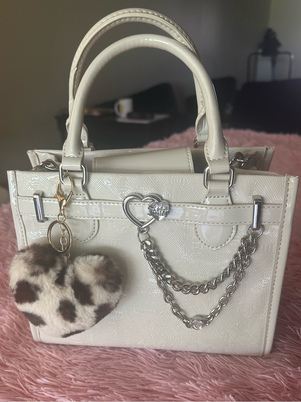 Juicy Couture Open Heart Tote Bag with Chain Accent